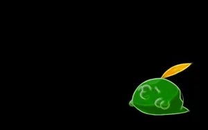 A Black Photo With Neon Gulpin Wallpaper