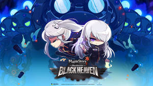 A Blackheaven Game With Two Girls In Front Of Them Wallpaper