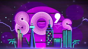 A Blast From The Past – Classic Neon Stripes From The 80s! Wallpaper