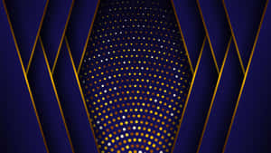 A Blue And Gold Background With A Dotted Pattern Wallpaper