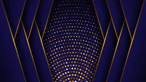 A Blue And Gold Background With A Dotted Pattern Wallpaper