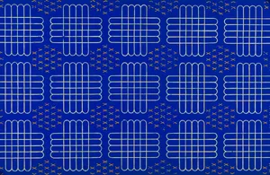 A Blue And Gold Geometric Pattern Wallpaper