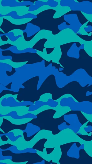A Blue And Green Camouflage Pattern Wallpaper