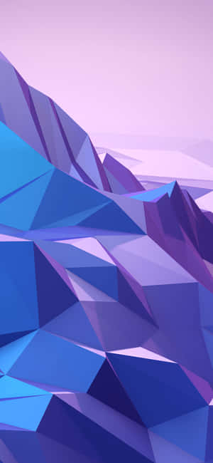 A Blue And Purple Abstract Landscape With Low Polygons Wallpaper