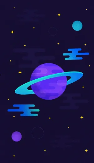 A Blue And Purple Planet With Stars In The Background Wallpaper
