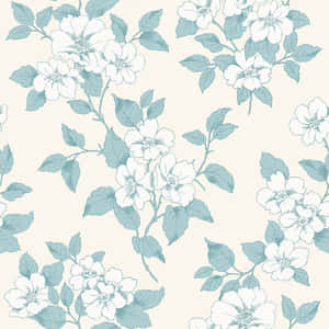 A Blue And White Floral Wallpaper Wallpaper