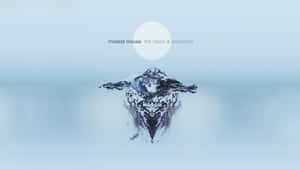 A Blue And White Image Of A Bird Flying In The Sky Wallpaper