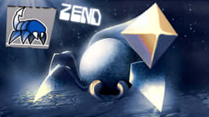 A Blue And White Spider With The Word Zeno Wallpaper