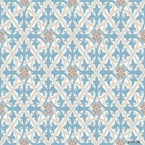 A Blue And White Tile Pattern Wallpaper