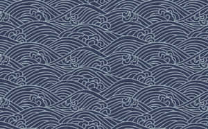 A Blue And White Wave Pattern Wallpaper