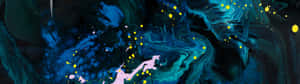 A Blue And Yellow Painting Wallpaper