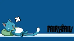 A Blue Background With A Blue Cat Laying Down Wallpaper