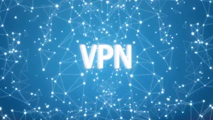 A Blue Background With The Word Vpn Wallpaper