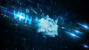 A Blue Background With The Word Vpn Wallpaper