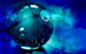 A Blue Ball With A Blue Background Wallpaper