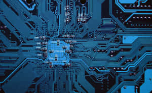 A Blue Circuit Board Wallpaper