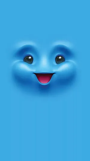 A Blue Face With A Smile On It Wallpaper