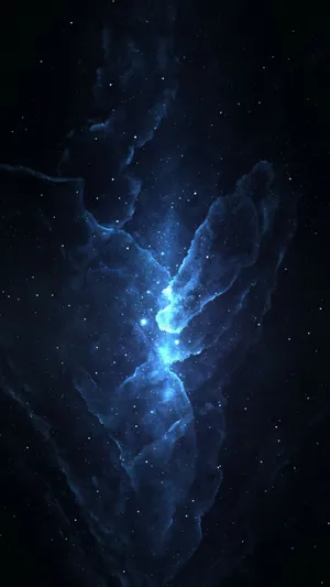 A Blue Space With Stars And Nebulas Wallpaper