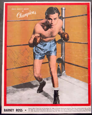 A Boxing Card With A Man In Boxing Gloves Wallpaper