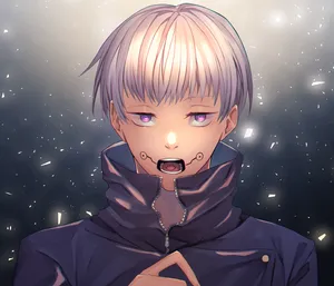 A Boy With Purple Hair And A Black Jacket Wallpaper