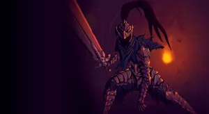 A Breathtaking Artistic Portrayal Of Artorias The Abysswalker In Action Wallpaper