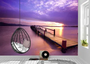 A Breathtaking Blue And Purple Sunset, Capturing Nature’s Beauty. Wallpaper