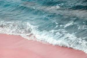 A Breathtaking View Of Pink Sand Beach Wallpaper