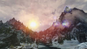 A Breathtaking View Of Windhelm, The Ancient Capital Of Skyrim Wallpaper