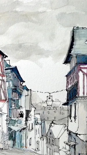 A Bright And Beautiful Watercolor Painting Of A Colorful Sunset Wallpaper