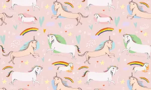 A Bright And Colorful Desktop Wallpaper Featuring A Magical Unicorn Wallpaper