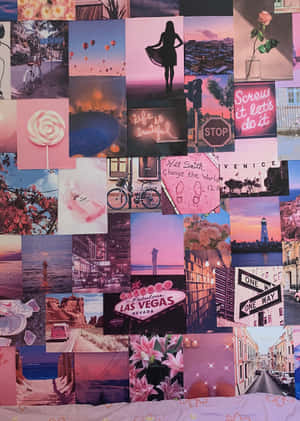 A Bright And Vibrant Pink Collage Wallpaper