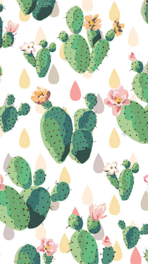 A Bright Pink And Green Cactus Offering A Burst Of Color! Wallpaper