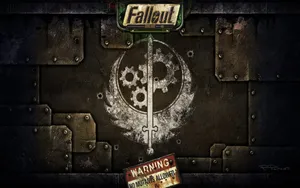 A Brotherhood Of Steel Soldier Standing In A Post-apocalyptic World Wallpaper