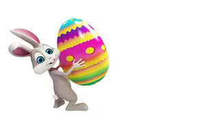 A Brown Easter Bunny Smiling And Ready To Prepare Easter Baskets Wallpaper