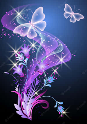 A Butterfly An Its Glittery Wings Wallpaper