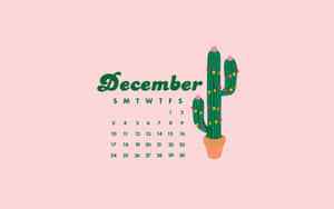 A Cactus Calendar With The Word December Wallpaper