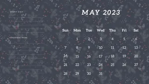 A Calendar With A Floral Pattern On It Wallpaper