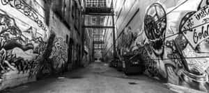 A Captivating Black And White Streetscape Wallpaper