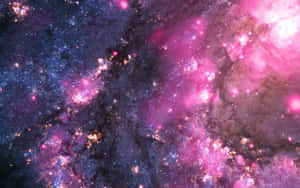 A Captivating Combination Of Pink And Purple Hues, With Milky Way Stars To Light The Sky. Wallpaper