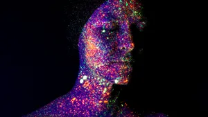 A Captivating Display Of Neon Makeup Glowing Under Black Light. Wallpaper