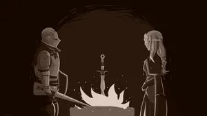 A Captivating Fire Keeper Standing In The Midst Of A Engulfing Flame Wallpaper