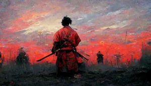 A Captivating Mid-journey Landscape During Golden Hour Wallpaper