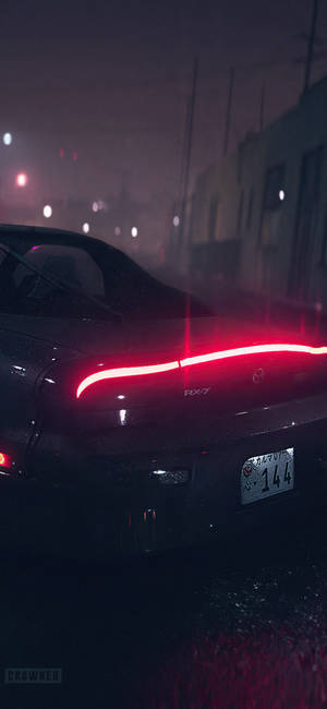 A Car With Red Lights On The Back Wallpaper