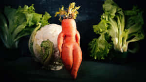 A Carrot With A Head Wallpaper