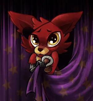 A Cartoon Fox With A Curtain Hanging Over It Wallpaper