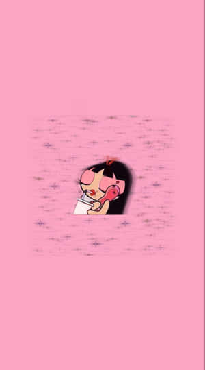 A Cartoon Girl With A Pink Background Wallpaper