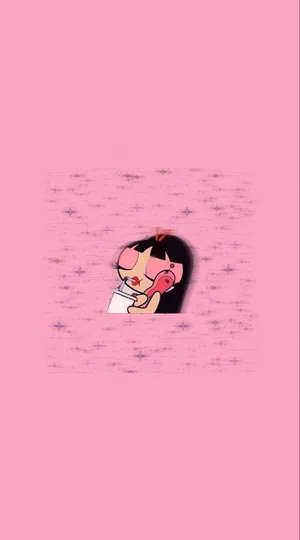 A Cartoon Girl With A Pink Background Wallpaper