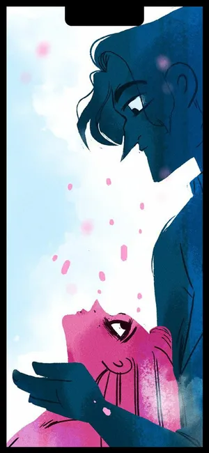 A Cartoon Of A Man And Woman Holding Hands Wallpaper