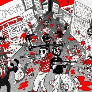 A Cartoon Of People In A City With Zombies Wallpaper