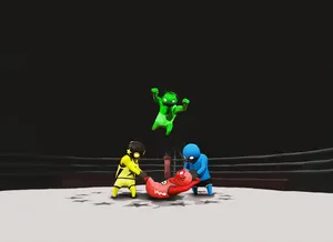 A Cartoon Of Two People Fighting In A Boxing Ring Wallpaper